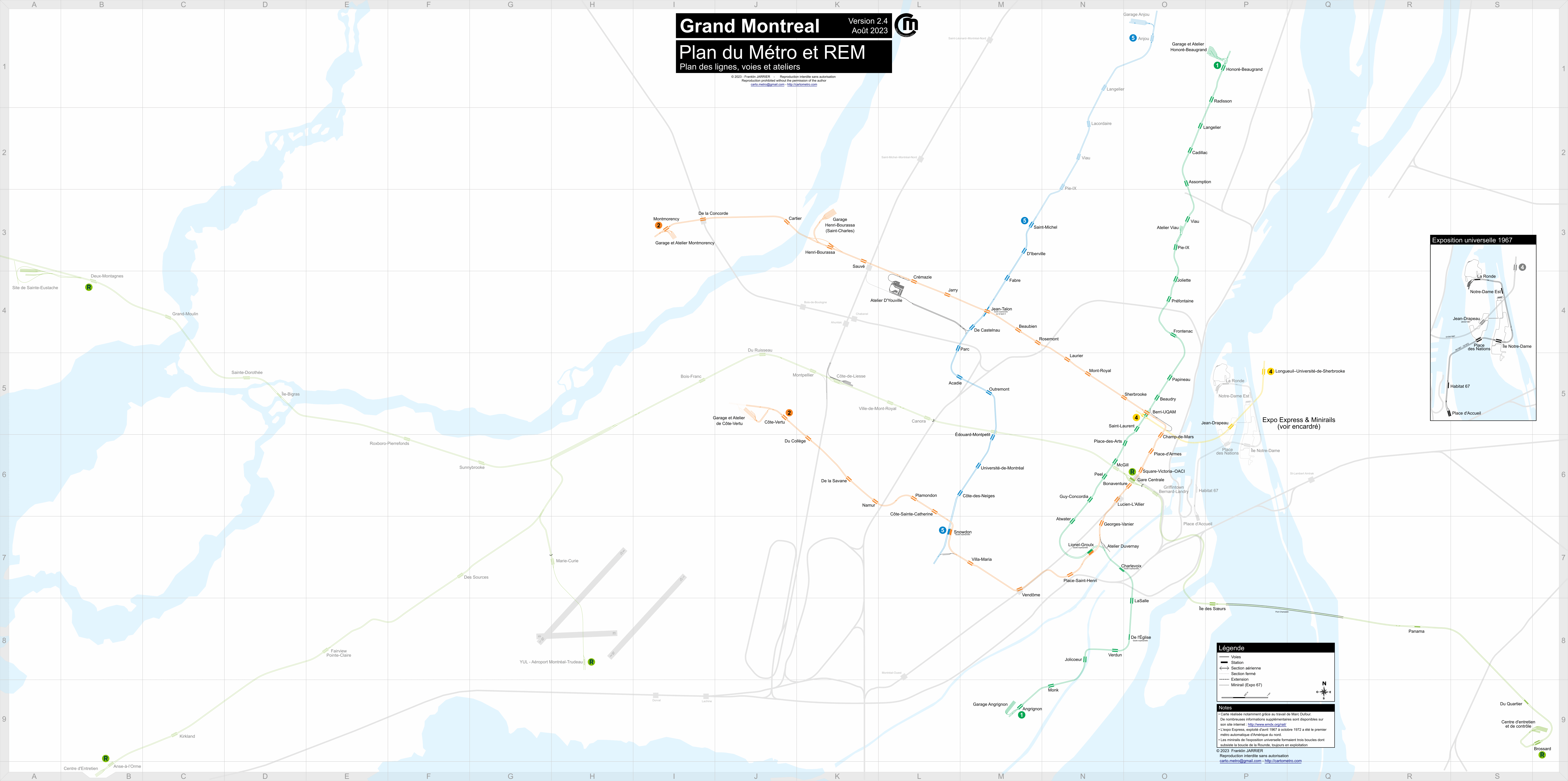 Монреаль — Схема метрополитена